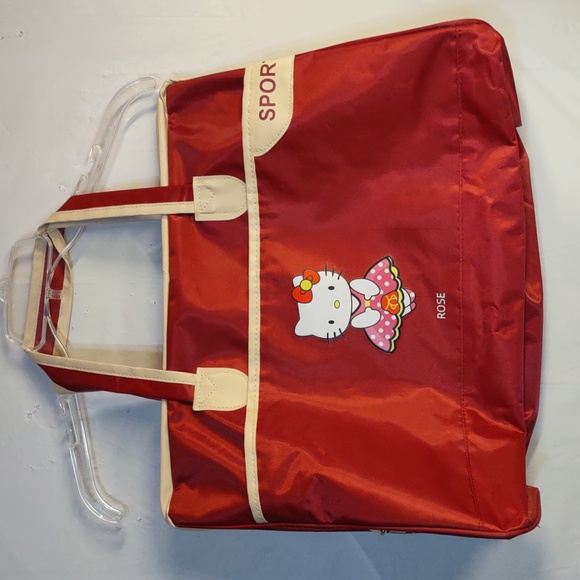Vintage Hello Kitty Sporty Deep Red Tote Bag, Rose. - Picture 1 of 12